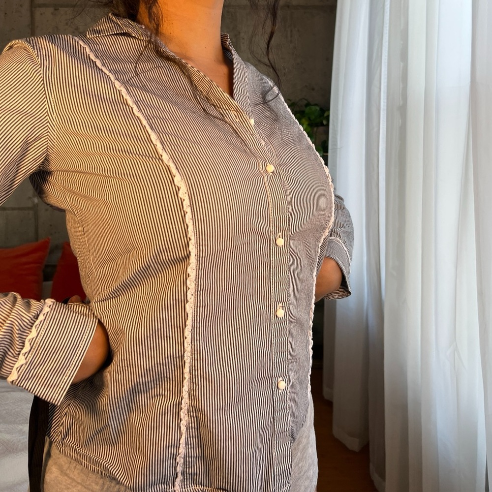 women’s vintage striped bobson button down top